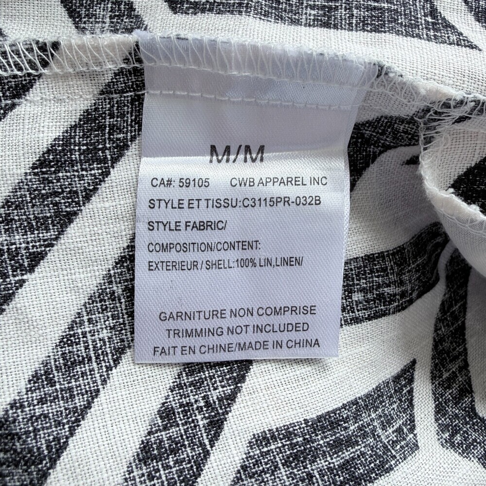 Charlie B Shift Dress Linen Striped Sleeveless Knee Length Tan Black Women’s M - Picture 10 of 11